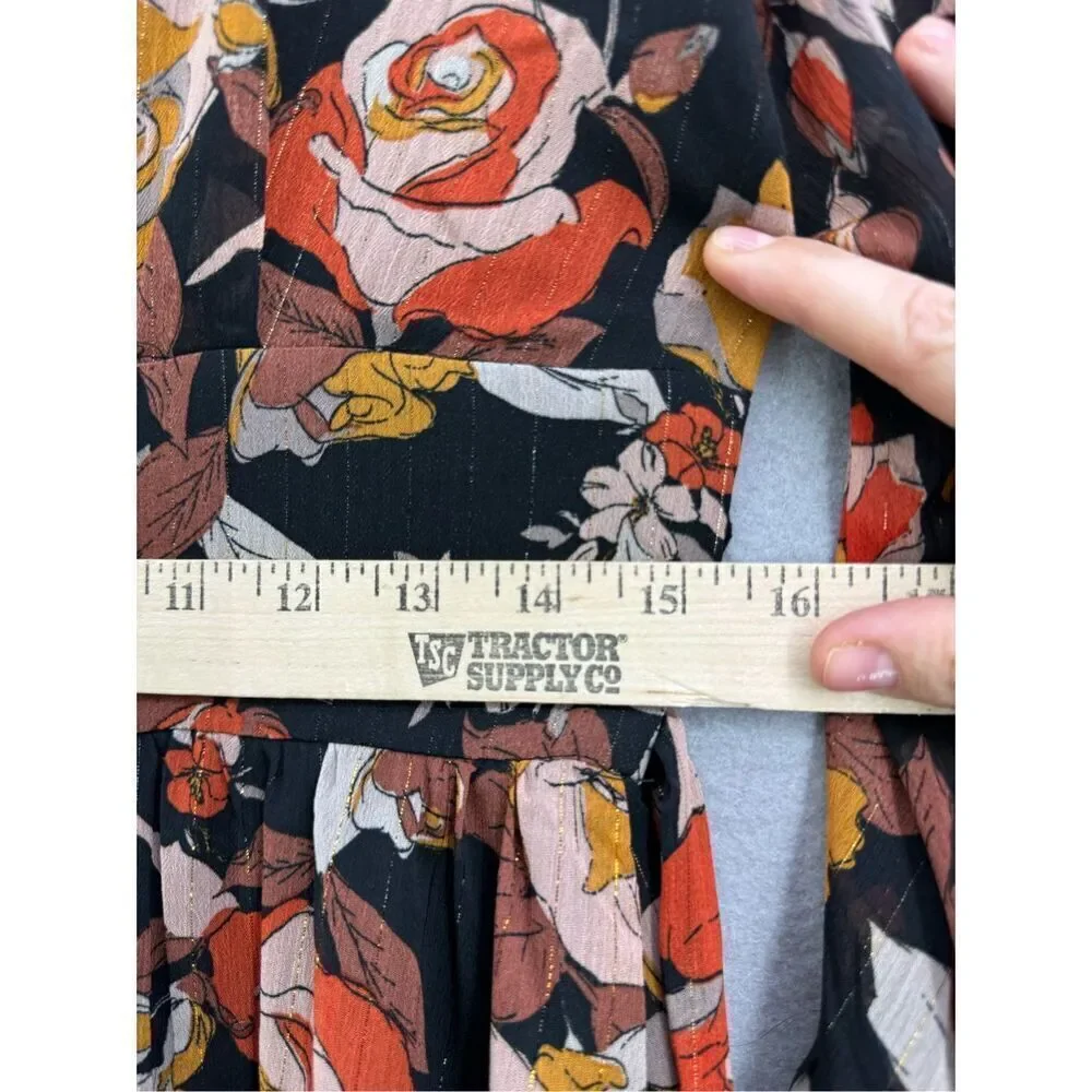 NWT Fate Womens Multicolor Floral Print Deep V-Neck Maxi Dress Size Small - Picture 10 of 12